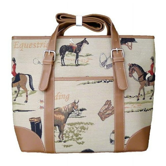 Sinobrite Tapestry Square Zippered Top Purse - Horse