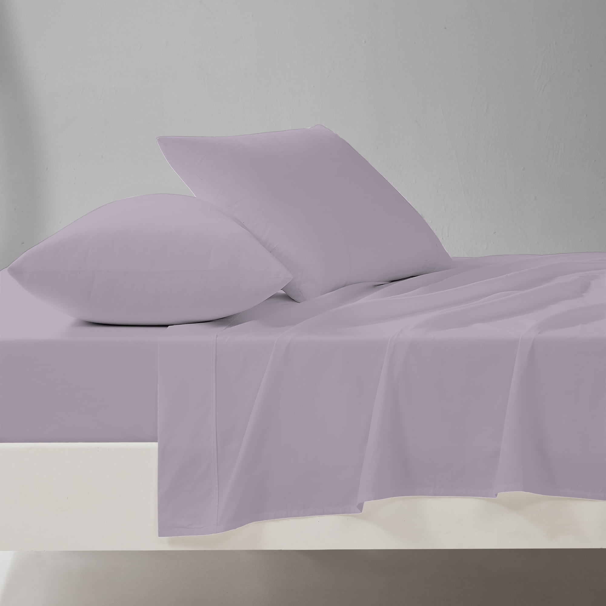 Purity Home 100% Organic Cotton Brushed Percale, Breathable, Super Soft, & Cozy 4-Piece Bedsheet Set, King, Lavender