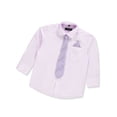 thumbnail image 2 of Kids World Boys' Dress Shirt & Tie (Patterns May Vary) - lilac, 5 (Little Boys), 2 of 4