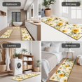 thumbnail image 5 of Beige Yellow Flower Pattern Kitchen Rugs Sets Of 3,Kitchen Runner Rugs Non Skid Washable,Decorative Kitchen Floor Mats for Kitchen,Sink,Laundry,17"x30"+ 17"x47" + 17"x59", 5 of 6