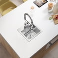 thumbnail image 3 of 15''L x 15''W Scratch-Resistant Nano Drop in Single Bowl Bar Sink With Strainer, 3 of 7