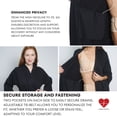 thumbnail image 3 of Breast Cancer, Mastectomy Recovery Robe with Internal Drain Pockets (Black, 2XL/3XL), 3 of 4