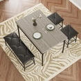 thumbnail image 3 of Dining Table Set for 4 with Upholstered Bench & 2 Chairs, Storage Shelf, Space-Saving, Easy Assembly, Gray., 3 of 6