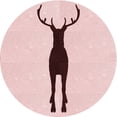 thumbnail image 1 of Ahgly Company Tapis Rond Lavable en Machine Intérieur Transitionnel Rose Bubble Gum Rose, 6 Pieds Rond, 1 of 7