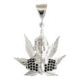 thumbnail image 1 of JOYARIS Dije Jesús Malverde Cannabis Zirconias Plata Solida 925 DM-0001110, 1 of 3