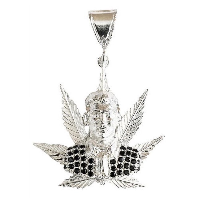 JOYARIS Dije Jesús Malverde Cannabis Zirconias Plata Solida 925 DM-0001110