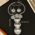 thumbnail image 3 of Aluminum Wire Chunky Statement Heart Pendent Necklace and Earring Set For Women Tribal Fashion Costume Jewelry Earring Sets Unique Colorful Big CCB Heart Pendent Collar Choker, 3 of 3