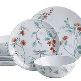Gianna's Home 12 Piece Rustic Farmhouse Melamine Dinnerware Set