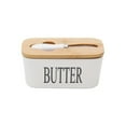 thumbnail image 1 of Electronicheart Butter Sealing Box Ceramic Butter Plate Wooden Lid and Cheese Storage Tray Butter Dish Container Box, 1 of 1