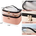 thumbnail image 2 of LANFENG Makeup Bag Double Layer Travel Makeup Bag Organizer Large Water-Resistant Cosmetic Bag Clear Top  Case Travel Accessories for Women, 2 of 5