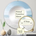 thumbnail image 3 of Designart "Simplicity Beachside Serenity" Nautical & Beach Round Wall Mirror - Coastal Oval Printed Decorative Oversized Mirror - Multiple Color Options, 3 of 4