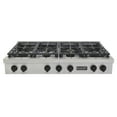 thumbnail image 2 of 48 in. Natural Gas Range Top in Stainless Steel with Tuxedo Black Knobs, 2 of 13