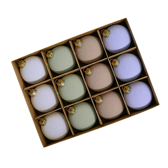 Twfbrm 12pcs Velvet Christmas Ball Ornaments 6cm/2.4" Gray Texture Christmas Ball Ornaments Decorations for Christmas Tree Decor Wreath Garland Decorations