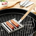 thumbnail image 3 of Stainless Hotdog Roller Grill with Wood Handle for Evenly Cooked Hot Dogs, 5 Hot Dog Capacity, Suitable for Various Restaurants, Snack Bars, Canteens, Workshops, Markets, Home, 3 of 7