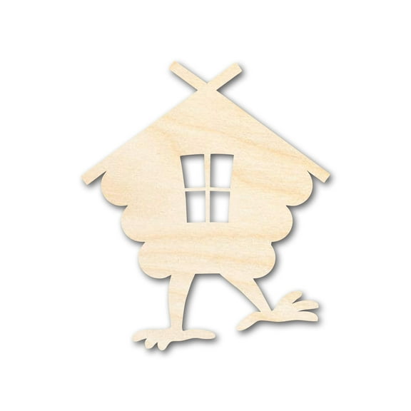 Unfinished Baba Yaga House Wood Cutout Shape | DIY Craft Cutout 16" / 1/4"