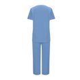 thumbnail image 4 of Soki Scrub Set Women Short Sleeve V-Neck T Shirts Tops Jogger Pants Working Suit, 4 of 6