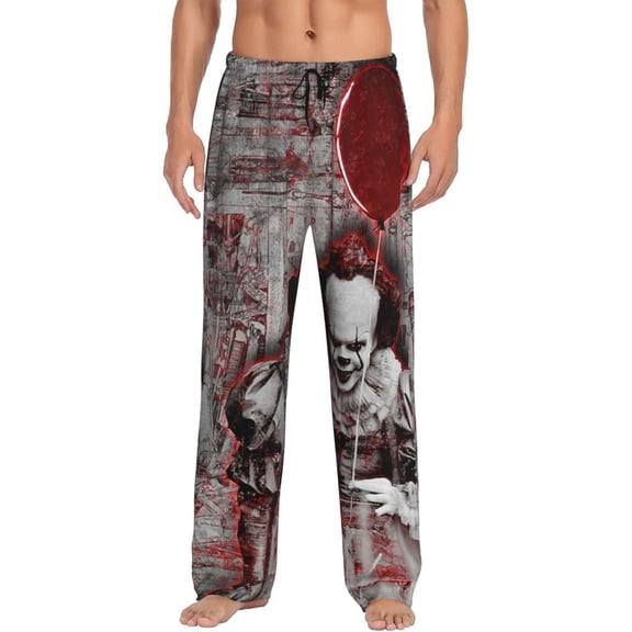 It Pennywise Horror Pajama Pants for Men, Super Soft All over Print Lounge Pants Sleepwear Bottom with Pockets Drawstring