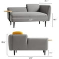 thumbnail image 6 of LINSY HOME Loveseat Sofa Couch with Side Table for Living Room, Bedroom, Apartment and Small Space, Easy Assembly, Gray, 6 of 10
