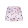 thumbnail image 7 of SofiePJ, Women's, Ultra Soft Warm Poly Suede Stretchy Printed 3 PC Belted Lace Hem Robe Set w/ Chemise & Shorts, Light Pink, M, 7 of 7