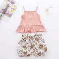thumbnail image 4 of LSLJS Girls' Summer New Strip Printed Solid Color Top and Shorts Two-piece Set Summer Clothes Kids Clothing Trendy 2024, 4 of 9