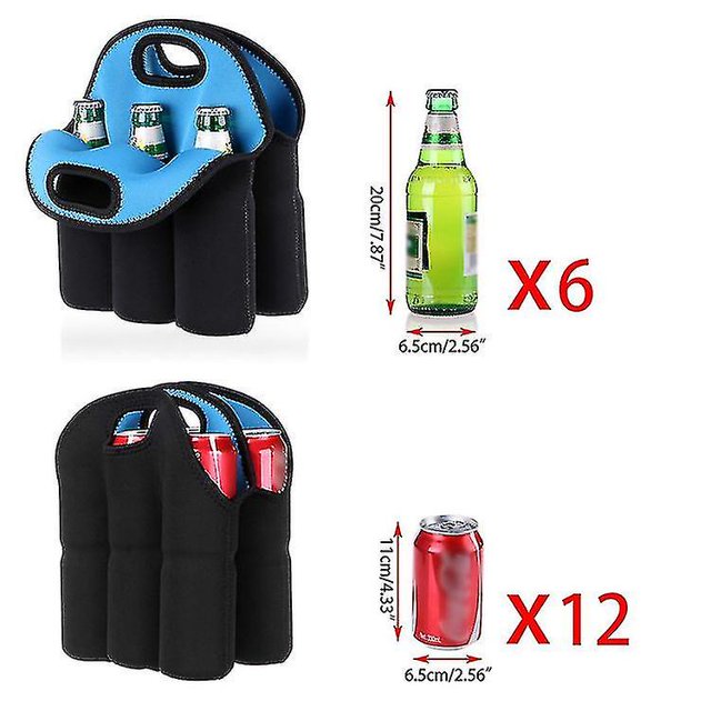 Tal Juego de 1 bolsa de transporte de vino de neopreno aislada + paquete de 7 bolsas de transporte de latas de agua y cerveza (azul) ShuxiuWang 8390605209819