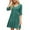 Green, variant on ZZwxWA Mini Dresses for Women 2025 3/4 Sleeve V Neck Knitted Button Down Elastic Waist Ruffle Tiered Dress with Pockets