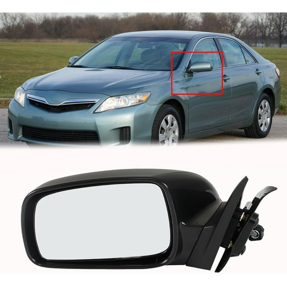 LABLT Power Door Side Mirror Left Driver Side Non-Heated Gloss Black Replacement for 2007-2011 Camry Hybrid 8794006924 TO1320215