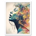 thumbnail image 1 of Sensual Woman Female Profile Portrait Soft Pastel Colour Modern Watercolour Painting Art Print Framed Poster Wall Decor 12x16 inch, 1 of 5