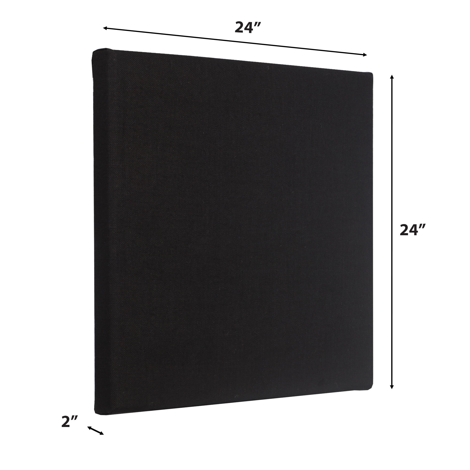 ATS Acoustics Sound Absorbing Acoustic Panel 24" x 24" x 2" Beveled Edge (Black)