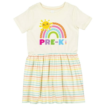 

Inktastic School Pre-k with Rainbow and Sun Girls Toddler Dress