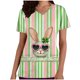 thumbnail image 1 of Camiseta de Manga Corta con Cuello en V Impreso de Pascua para las Mujeres con Camiseta de Vacaciones de Verano Casual de Bolsillo, 1 of 6