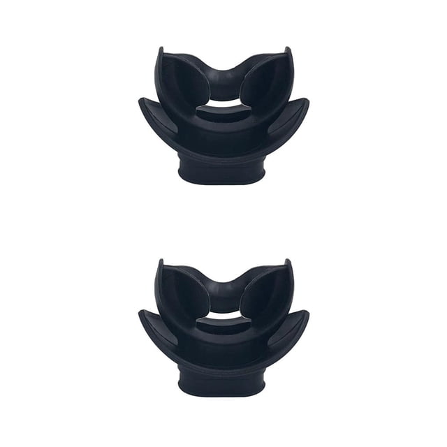 Toystoory Regulador de esnórquel Boquilla de mordedura de silicona Buceo portátil Universal Submarino Snorkel Pesca Aliento Negro Negro 2Conjunto