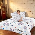 thumbnail image 4 of Manfei Patriotic Firework Star Full Size Comforter Sets, Faith Family Freedom Print Bedding Comforter Set, Red White Blue, Polka Dots Reversible 3 Pieces, 1 Comforter and 2 Pillowcases, 4 of 6