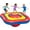 Red/Blue Yellow, variant on Playland 7.5 FT Inflatable Balance Platform for Kids – Bullseye Wobble Bounce Pad, Outdoor Play Toy for Backyard, Supports 300 lbs, Up to 3 Kids, Durable Non-Slip Bouncing Game Mat