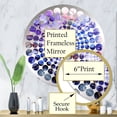 thumbnail image 3 of Designart "Surreal Enchantment with Violets" Violets Radial Dot Round Wall Mirror - Floral Oval Printed Decorative Mirror - Multiple Color Options, 3 of 5