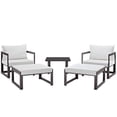 thumbnail image 2 of Modway Fortuna 5 Piece Outdoor Patio Sectional Sofa Set in Brown White, 2 of 6
