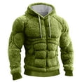 thumbnail image 5 of Men's Muscle Graphic Print Hoodie, Casual Long Sleeve Pullover Sweatshirt, Fun Design Streetwear for Christmas, Costume Party, Gym, and Casual Weekend Wear,Green,3XL, 5 of 6