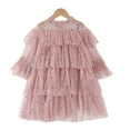 thumbnail image 2 of Esaierr Kids Toddler Summer Dresses for Girls,2T-8T Baby Long-Sleeve Dress Cute Dots Mesh Puff Ruffle Hem Sequin Little a Line Dress, 2 of 8