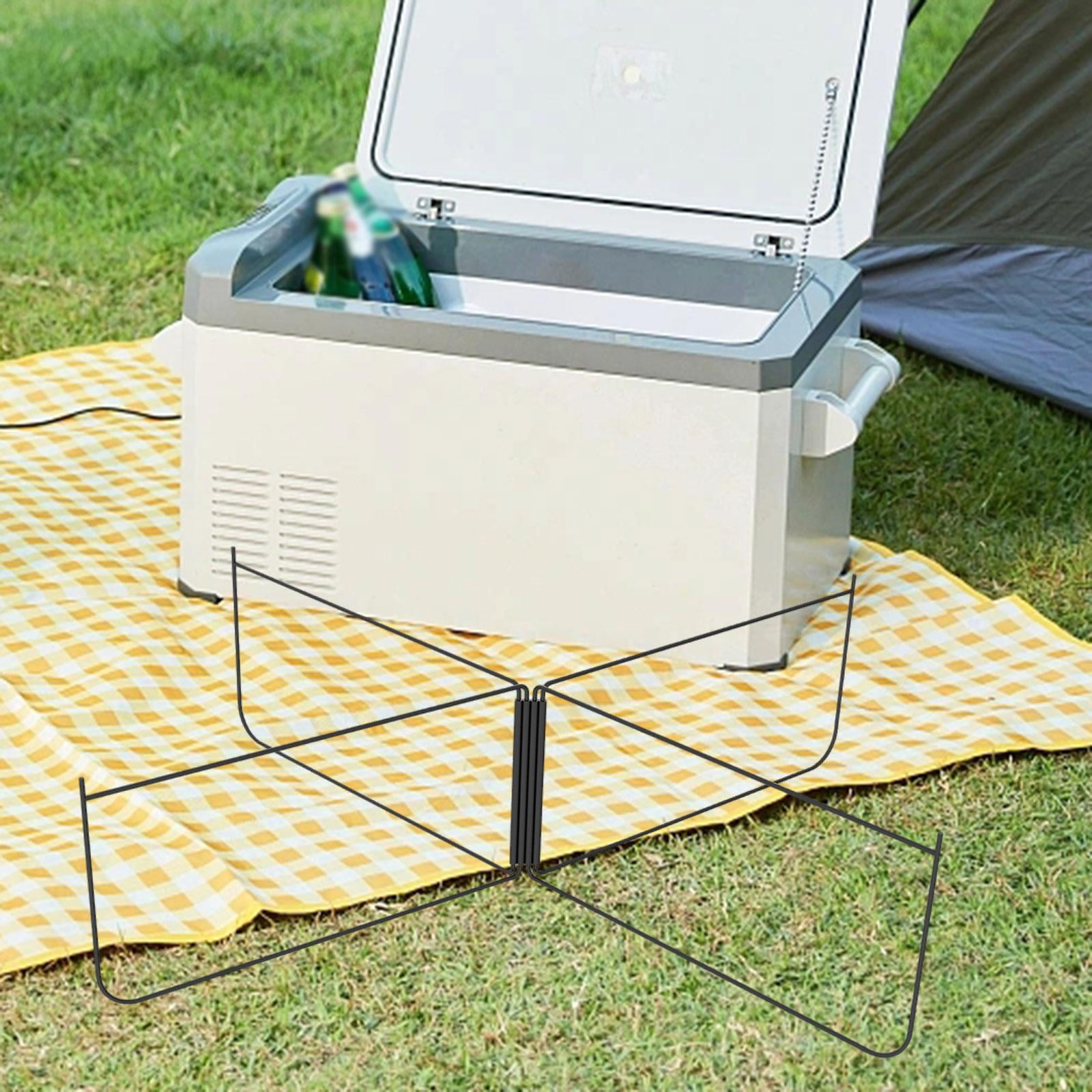 harayaa Foldable Stand Compact Metal Suitcase Rack for Outdoor Fishing Travel Black Straight
