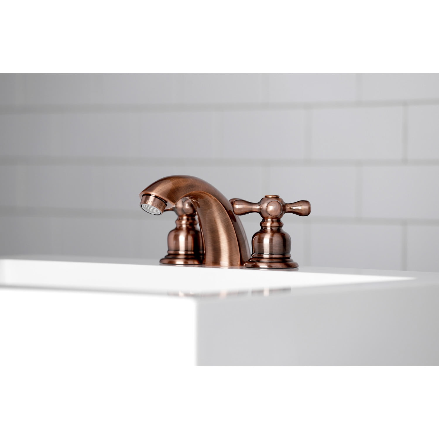 Kingston Brass KB946AX Victorian Mini-Widespread Bathroom Faucet, Antique Copper