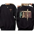 thumbnail image 3 of Christian Sweatshirt, Double Sided Faith Bible Verse Religious Jesus Pullover, Unisex Casual Cotton Graphic Top, Christian Gift for Him or Her, 3 of 7