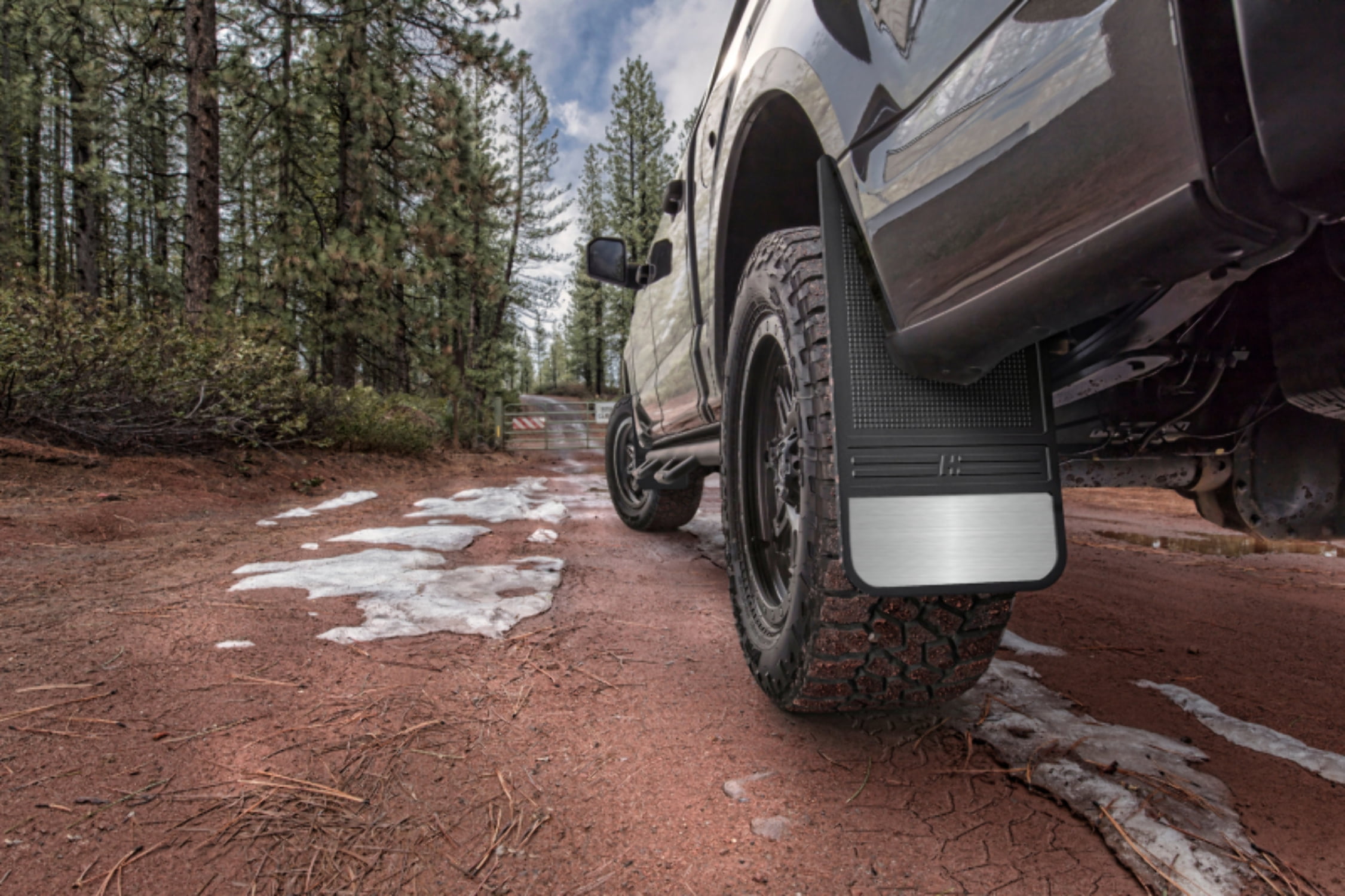 Husky Liners 55001 Front MudDog Mud Flaps Front Pair w/ Brushed Stainless Steel Weights