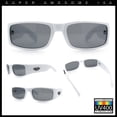 thumbnail image 2 of Mens Winged Skull Emblem Mad Dog Narrow Rectangle Hardcore Manly Sunglasses White - Black, 2 of 8