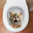 thumbnail image 1 of Pegatina de pared con forma de gato en 3D para inodoro, decoración de tapa de inodoro, autoadhesiva, 1 of 5