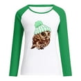thumbnail image 3 of Blczomt Cotton Womens Sweatshirts Trendy Crewneck Green Pullover Sweatshirt Cute Graphic Owl Print Fall Long Sleeve Women's Tops, 3 of 5