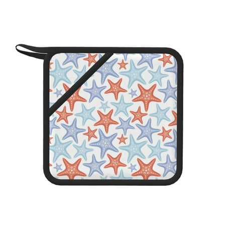 

1 PCS Pot Holders for Kitchen - Colorful Star Fish Silicone Heat Resistant Pot Holders with Hanging Loop Non-Slip Oven Hot Pads Potholders for Kitchen Decor Baking Cooking