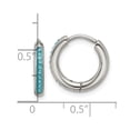 thumbnail image 3 of Chisel Stainless Steel Polished Preciosa Aqua Bohemica Crystal Hoop Earrings, 3 of 3