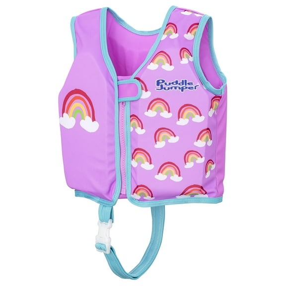Puddle Jumper AquaStar Fabric Toddler Swim Vest, Rainbow, Up to 40 lbs Weight Capacity