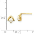 thumbnail image 3 of Madi K 14k  3-4mm White Button Freshwater Cultured Pearl Post Earrings, 3 of 3