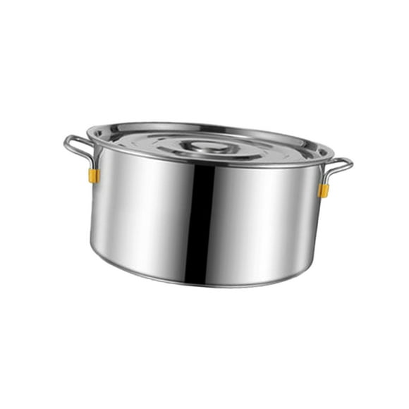 Stainless Steel Soup Pot, Multipurpose Cooking Pot Cookware, Oil Bucket, Large Wide Handles, Cater Stew Soup Boiling Pan for Canteens Household 3.5L
